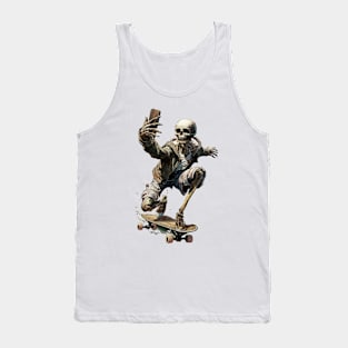 A skeleton rides a skateboard Tank Top